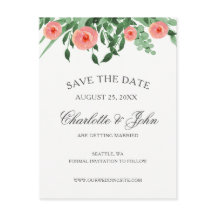 Greenery Peach Blume Wedding speichern Sie die Dat