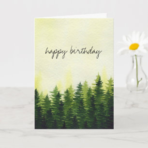 Greenery Pine Forest   Happy Birthday Karte