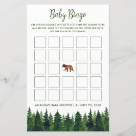 Greenery Pine Trees Baby Bingo Baby Shower