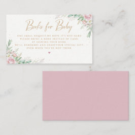 Greenery Pink Floral Baby Shower Books for Baby Begleitkarte