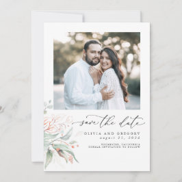 Greenery Pink Gold Blätter Boho Save the Date Foto