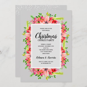 Greenery Poinsettias Blumenweihnachtseinladungen