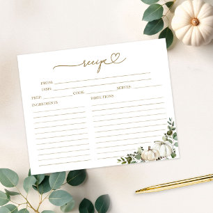 Greenery Pumpkin Brautparty Rezept Cards