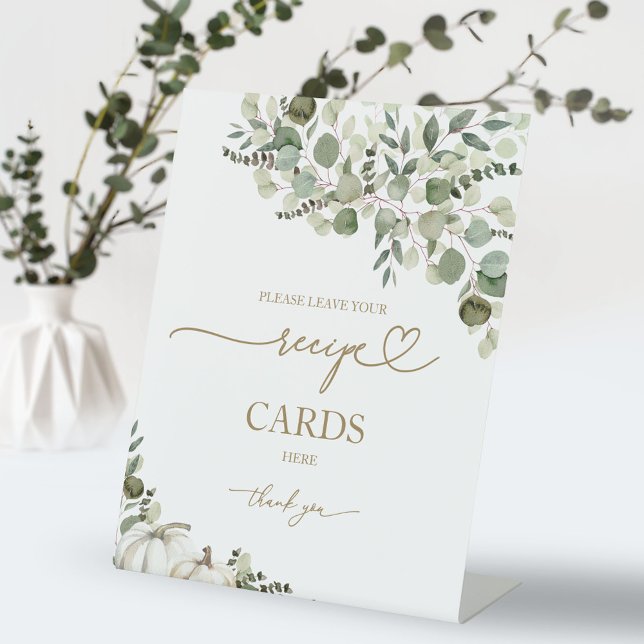 Greenery Pumpkin Brautparty Rezeptionskarten Zeich Sockelschild (Von Creator hochgeladen)