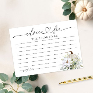 Greenery Pumpkin Fall Brautparty Advice Cards