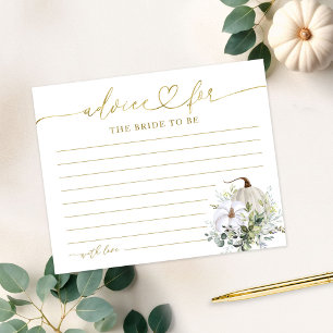 Greenery Pumpkin Fall Brautparty Advice Cards