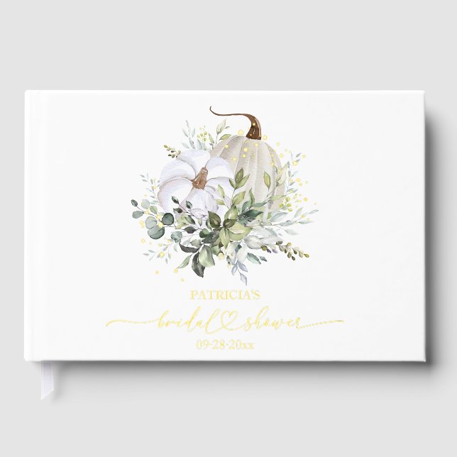 Greenery Pumpkin Fall Brautparty Gästebuch (Vorderseite)