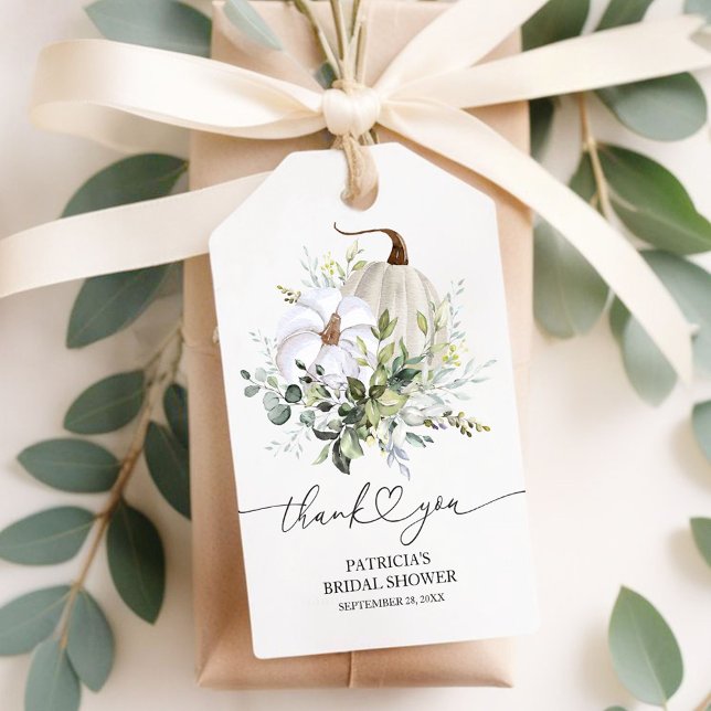 Greenery Pumpkin Fall Brautparty Gefallen Geschenkanhänger (Von Creator hochgeladen)