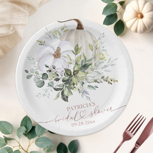 Greenery Pumpkin Fall Brautparty Paper Plate Pappteller