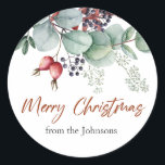 Greenery Red Green Christmas Sticker<br><div class="desc">Grün Grün Grün Weihnachtssticker. Sehen Sie sich den Sammellink auf dieser Seite an,  um alle passenden Elemente in diesem schönen Design zu sehen.</div>