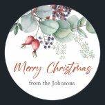 Greenery Red Green Christmas Sticker<br><div class="desc">Grün Grün Grün Weihnachtssticker. Sehen Sie sich den Sammellink auf dieser Seite an,  um alle passenden Elemente in diesem schönen Design zu sehen.</div>