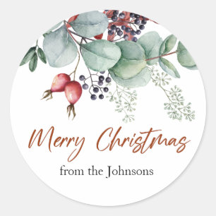 Greenery Red Green Christmas Sticker