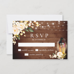 Greenery RSVP Card für Rose aus Holz und Rot Karte