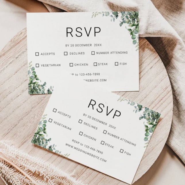 Greenery RSVP Card Hochzeitsvorlage (Greenery RSVP Card Wedding Template)