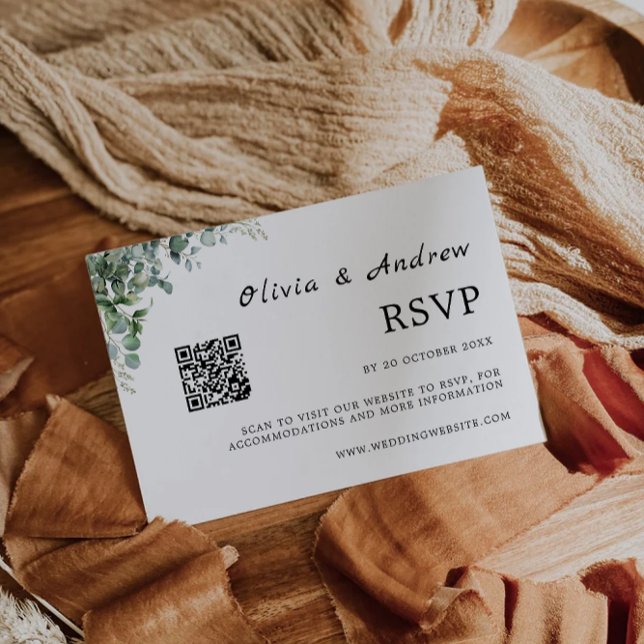 Greenery RSVP Card Hochzeitsvorlage (Greenery RSVP Card Wedding Template)