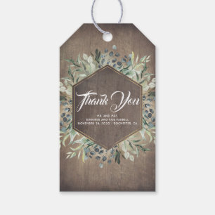 Greenery Rustic Country Vielen Dank Geschenkanhänger