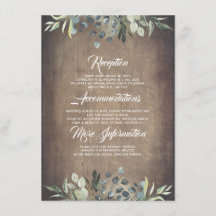 Greenery Rustic Wedding Information Guest