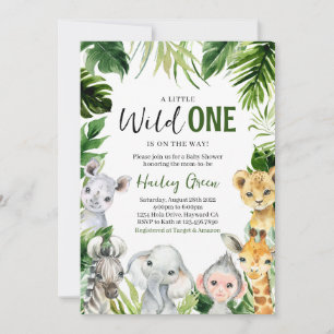 Greenery Safari Jungle Baby Dusche Einladung