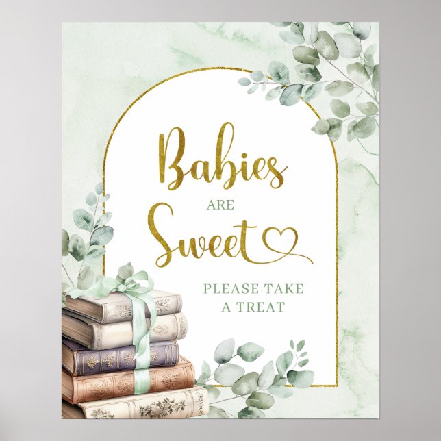 Greenery Sage Storybook Baby sind Sweet Poster (Vorne)
