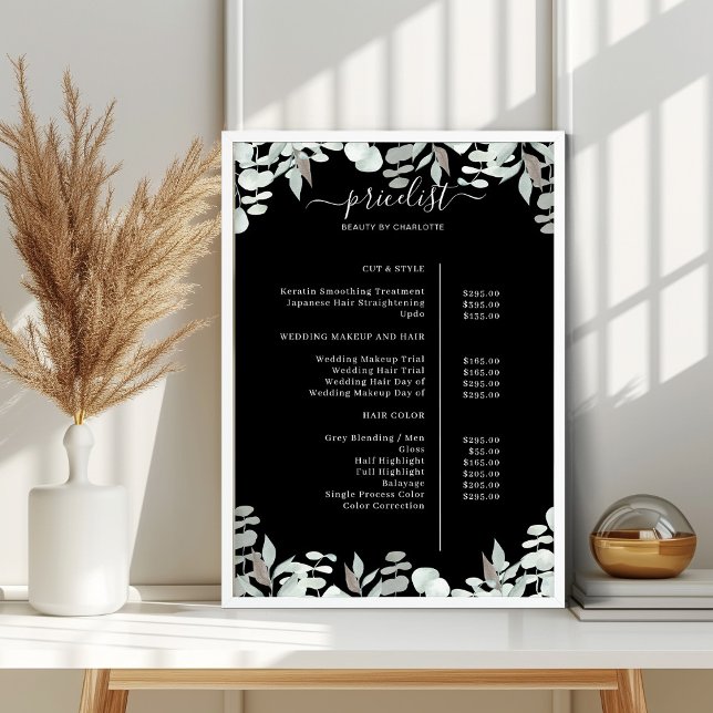 Greenery Salon Price List Poster (Von Creator hochgeladen)