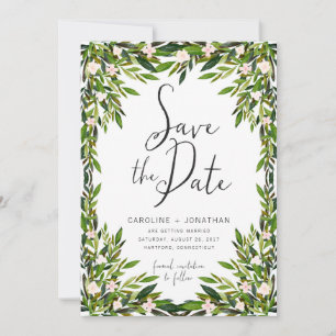 Greenery Save the Date Card