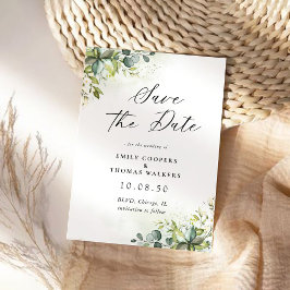 Greenery Save the Date Card