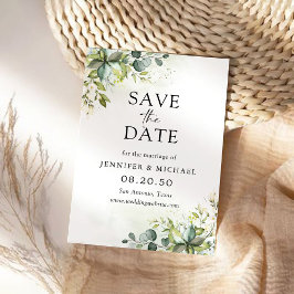 Greenery Save the Date Card