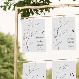 Greenery Seating Chart Card Olive Leaf Zweigstelle Einladung