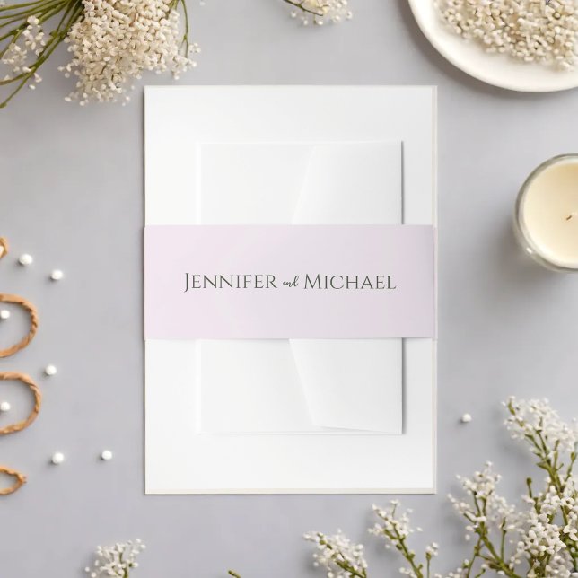 Greenery Simple Elegant Wedding Einladungsbanderole (Greenery Simple Elegant Wedding Invitation Belly Band)