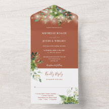 Greenery String Lights Terracotta Wedding
