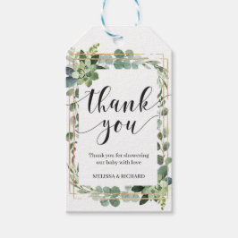 Greenery sukculent blumengold geometrisches Baby Geschenkanhänger