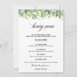 Greenery Summer Destination Kissing Menu<br><div class="desc">Dieses im Grünen gelegene Kissingmenü eignet sich perfekt für einen einfachen Hochzeitsempfang. Grün blütige handgezeichnet Blätter,  Blattwerk und idyllische geometrische Rahmen,  oozierender Stil und Klasse,  um Ihre Anwesenheitskarten zu schmücken.</div>