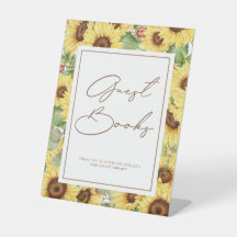 Greenery Sunflower Baby Shower Guest Books