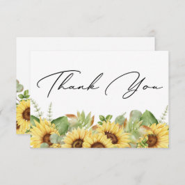 Greenery Sunflower Vielen Dank Baby Dusche Dankeskarte