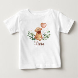 Greenery Teddy Bear Baby Bear Brown Balloon T-shirt
