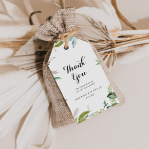 Greenery Tropical Calligraphy Wedding Vielen Dank Geschenkanhänger