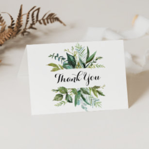 Greenery Tropical Folded Wedding Danke Karte