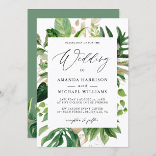 Greenery Tropical Palm Blätter Summer Wedding Einladung
