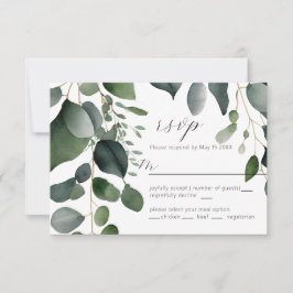 Greenery und Eucalyptus Wedding RSVP Card Karte