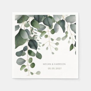 Greenery und Eucalyptus Wedding Vielen Dank Serviette