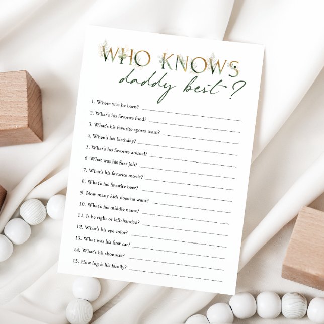 Greenery und Gold Baby Dusche, die Daddy Card kenn Einladung (Von Creator hochgeladen)