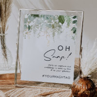 Greenery und Gold Leaf Oh Snap Hashtag Poster
