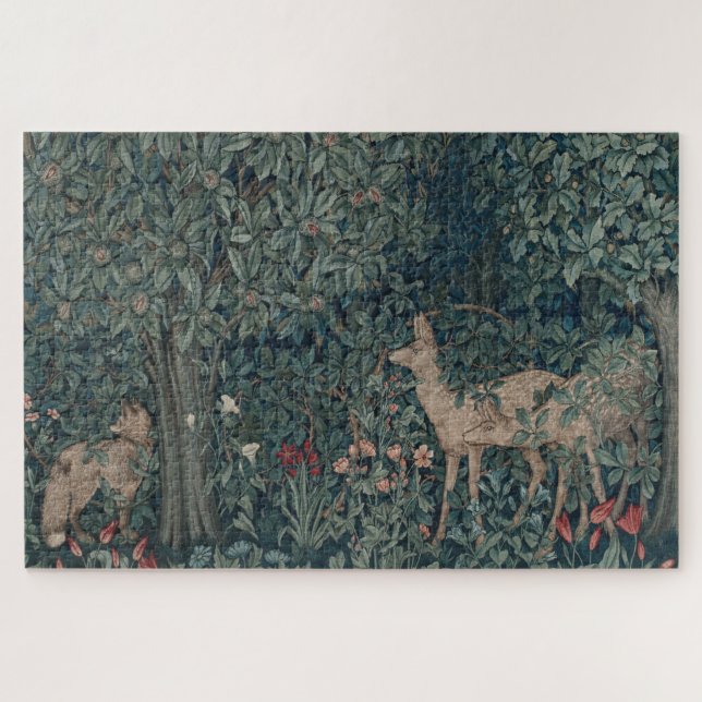 Greenery, Victorian Era Tapestry by Henry Dearle Puzzle (Horizontal)