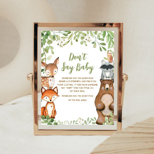 Greenery-Wald-Babyparty - Schild "Don't Say Baby"