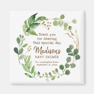 Greenery Watercolor Baby Shower Gastgeschenk Magnet