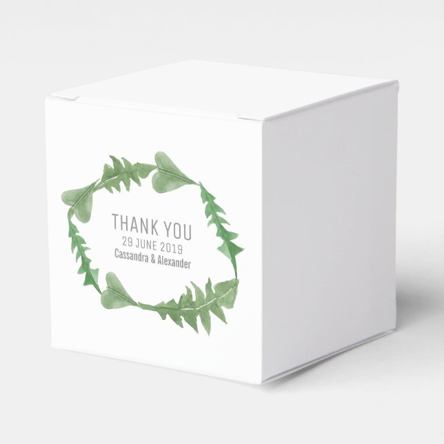 Greenery Watercolor Foliage Wedding Geschenkschachtel (Vorderseite)