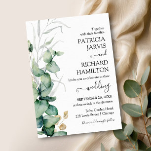 Greenery Watercolor Hochzeit Einladung