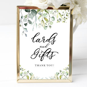 Greenery Watercolor Karten und Geschenke Schild