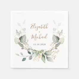 Greenery Watercolor Wedding Serviette