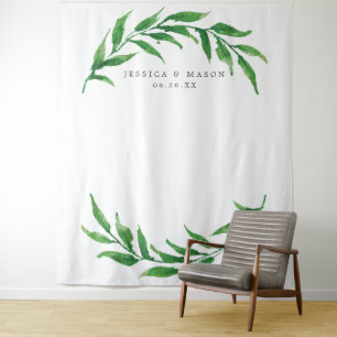 Greenery Wedding Backdrop Foto Stand Wandteppich